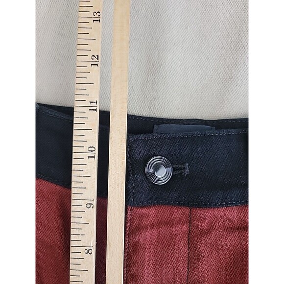 Maeve Anthropologie Jeans Womens 26 27x28.5 Straight Color Block Black Rust EUC - Picture 9 of 16